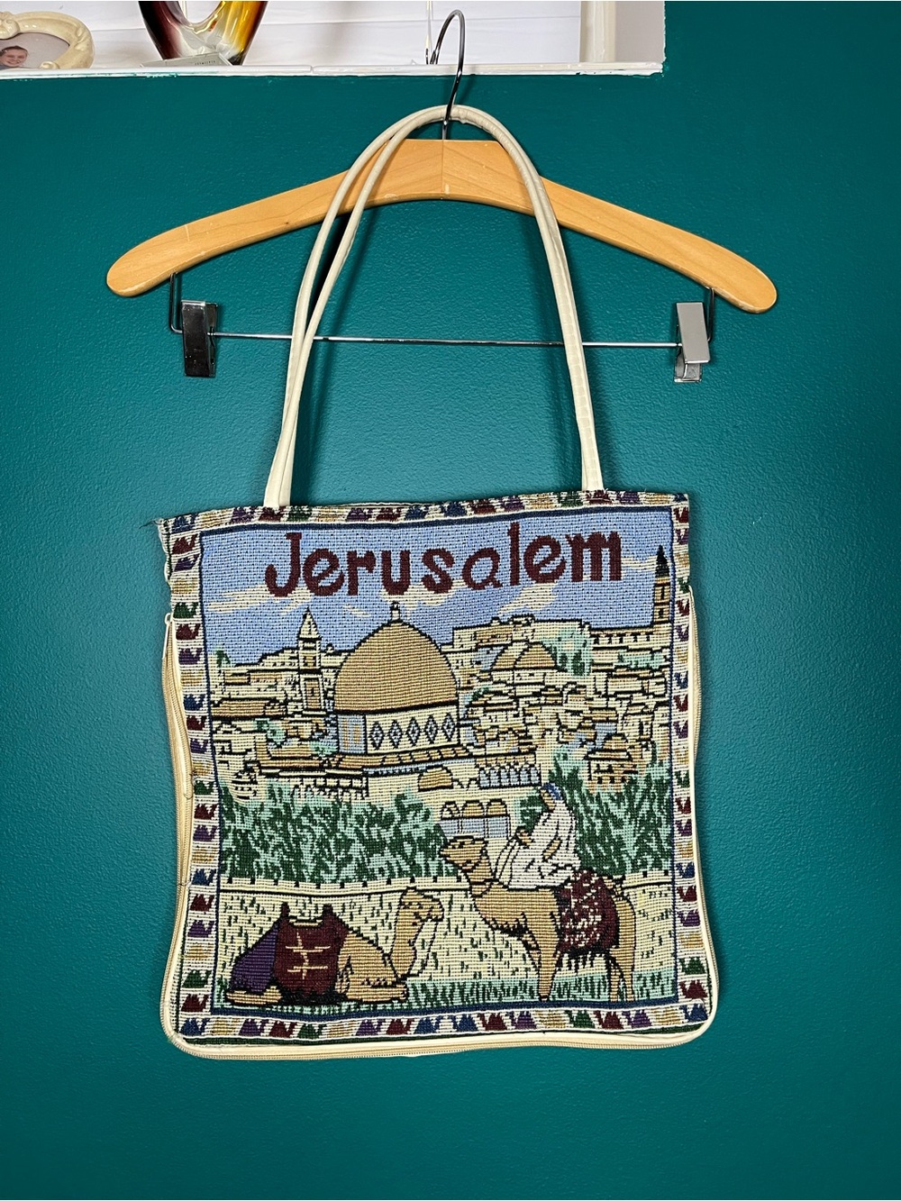Vintage tapestry Jerusalem bag